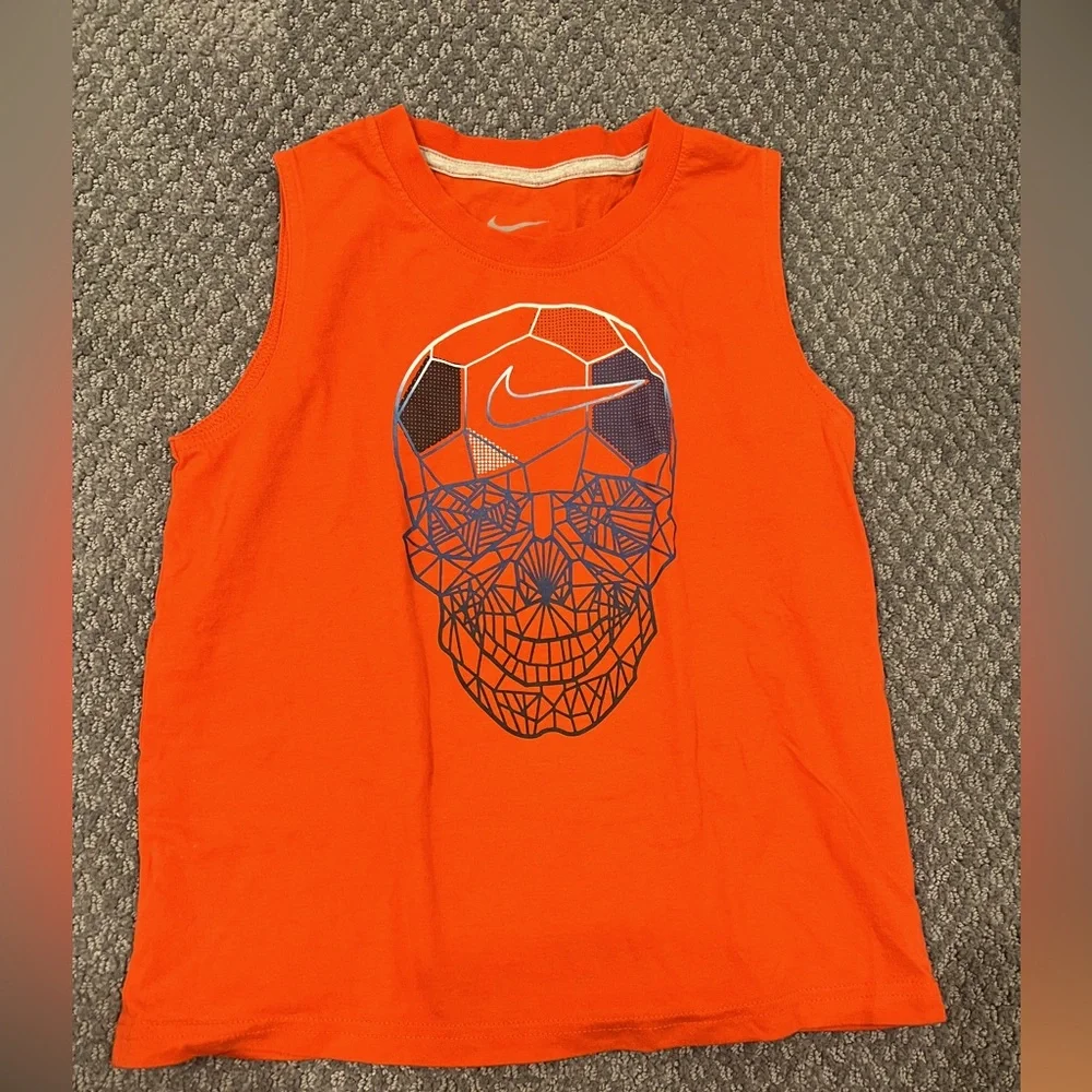 Nike Orange Skull Graphic Tank Top - Picture 1 of 2